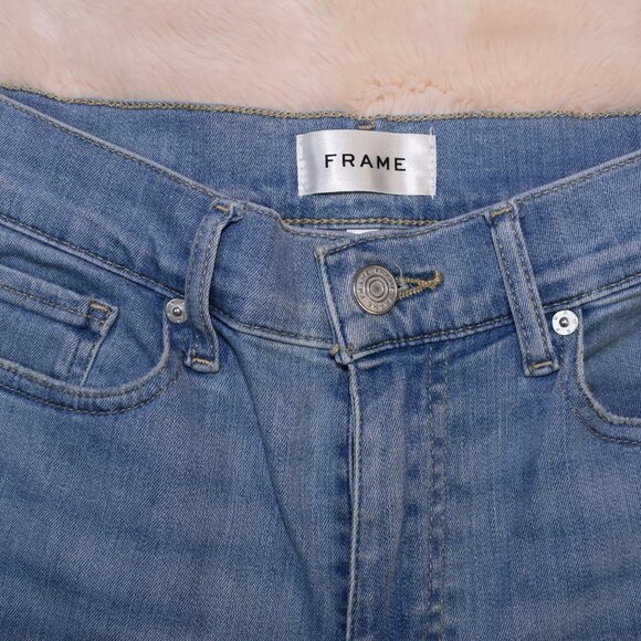 FRAME High Rise Wide Leg Jeans Women’s Size 26 Light Wash Stretchy Denim - Picture 7 of 12